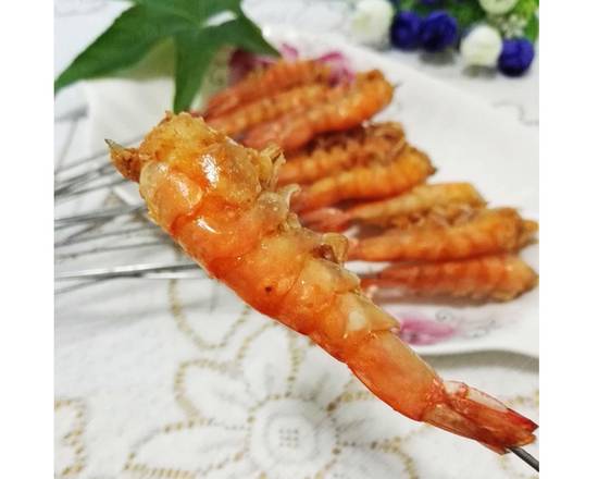 Brochette de crevette a lail/Garlic shrimp skewer/虾串